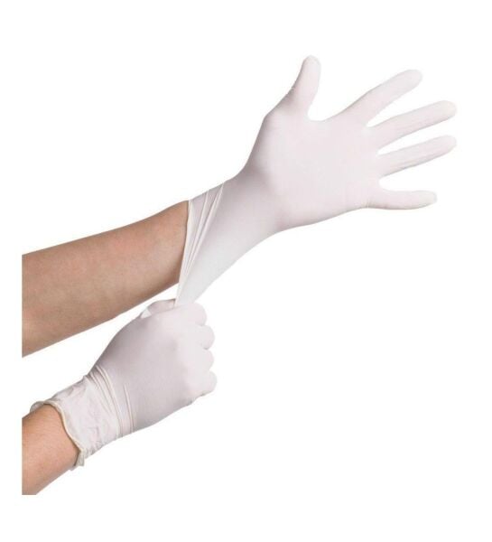 Beyaz Pudralı Small S Lateks Eldiven 100 Adet Latex Broche