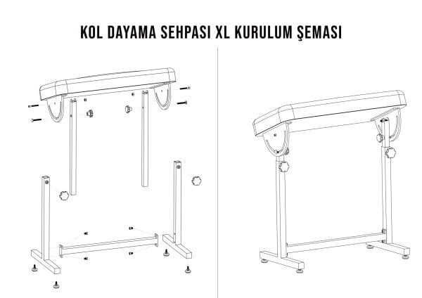 El Kol Dayama Dövme Sehpası XL 60cm x 36cm