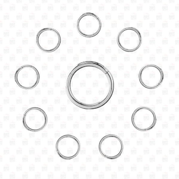 10 Adet Cerrahi Çelik Segment Halka Piercing 10 Adet Cerrahi Çelik Segment Halka Piercing Halka Genişliği 10mm - Bar Kalınlığı 1.2 mm