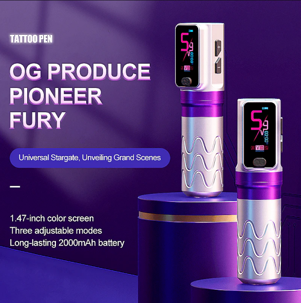 OG Produce Fury Çift Bataryalı Kablosuz Pen Dövme ve Saç Simülasyon SMP Makinesi