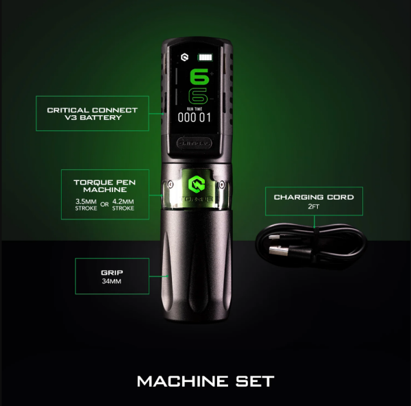 Critical Torque 4.2 mm Stroke Full Set Seyahat Çantalı Kablosuz Rotary Pen Dövme Makinesi