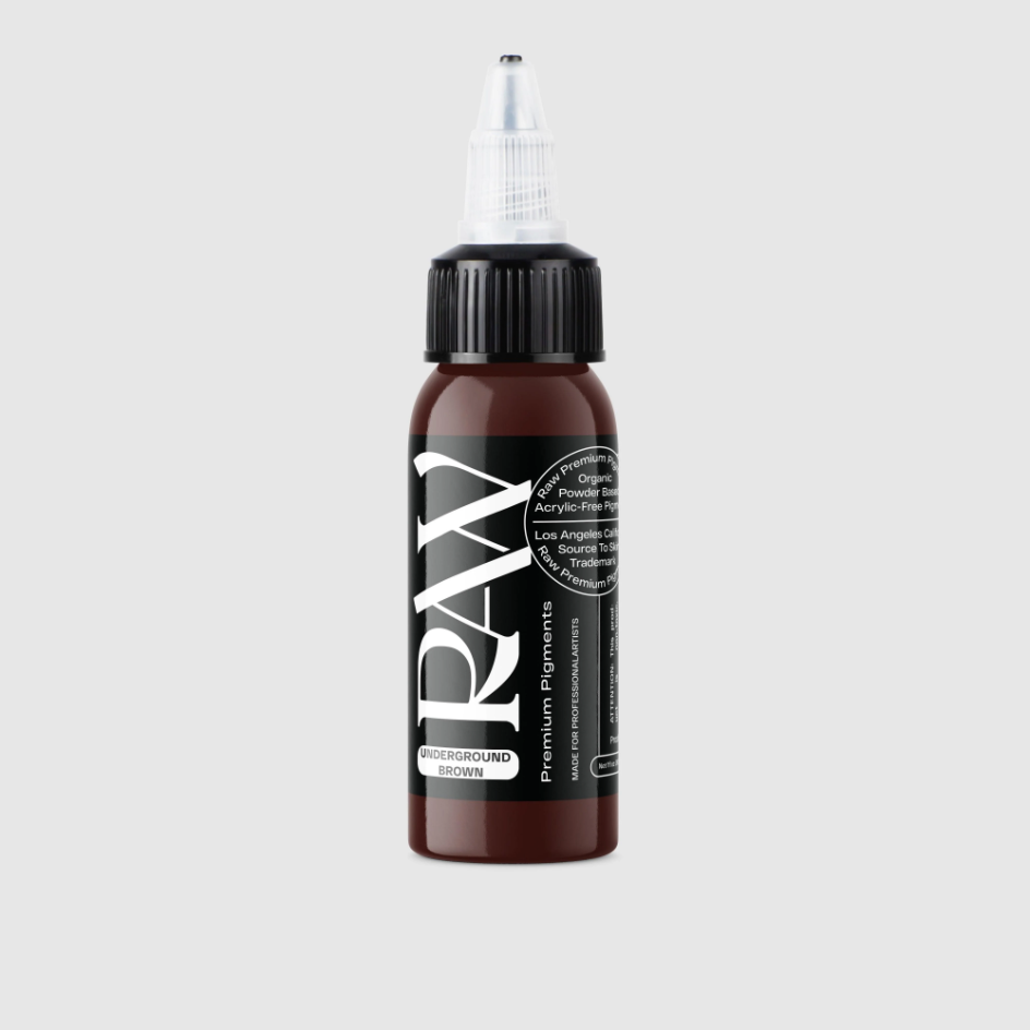 Raw Pigments Underground Brown 1 oz 30 ml Koyu Kahverengi Dövme Boyası