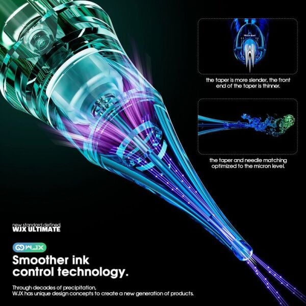 WJX Ultimate #10 Kodlu RL Round Liner Long Taper Cartridge Kartuş Dövme Çizgi İğneleri