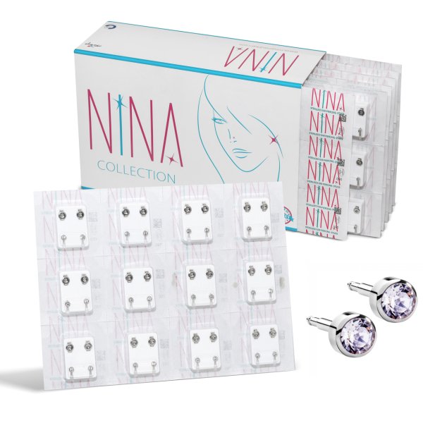 Nina İlk Delim Küpesi Taşlı Gri 12 Çift (24 Adet) Nina İlk Delim Küpesi Taşlı Gri 12 Çift (24 Adet) Büyük