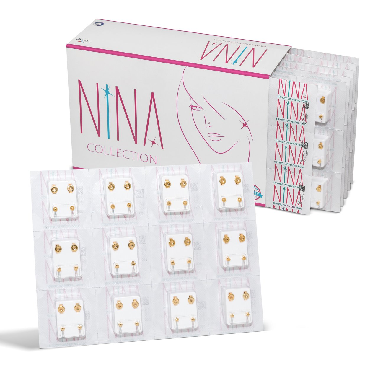 Nina İlk Delim Küpesi Karışık Şekilli Altın Sarısı 12 Çift (24 Adet) Nina İlk Delim Küpesi Karışık Şekilli Altın Sarısı 12 Çift (24 Adet) Büyük