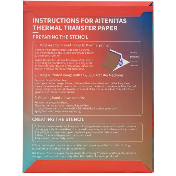 Ai Tenitas A4 Boyutunda El Çizimi ve Termal Makine için Karbon Transfer Kağıdı 1 Adet