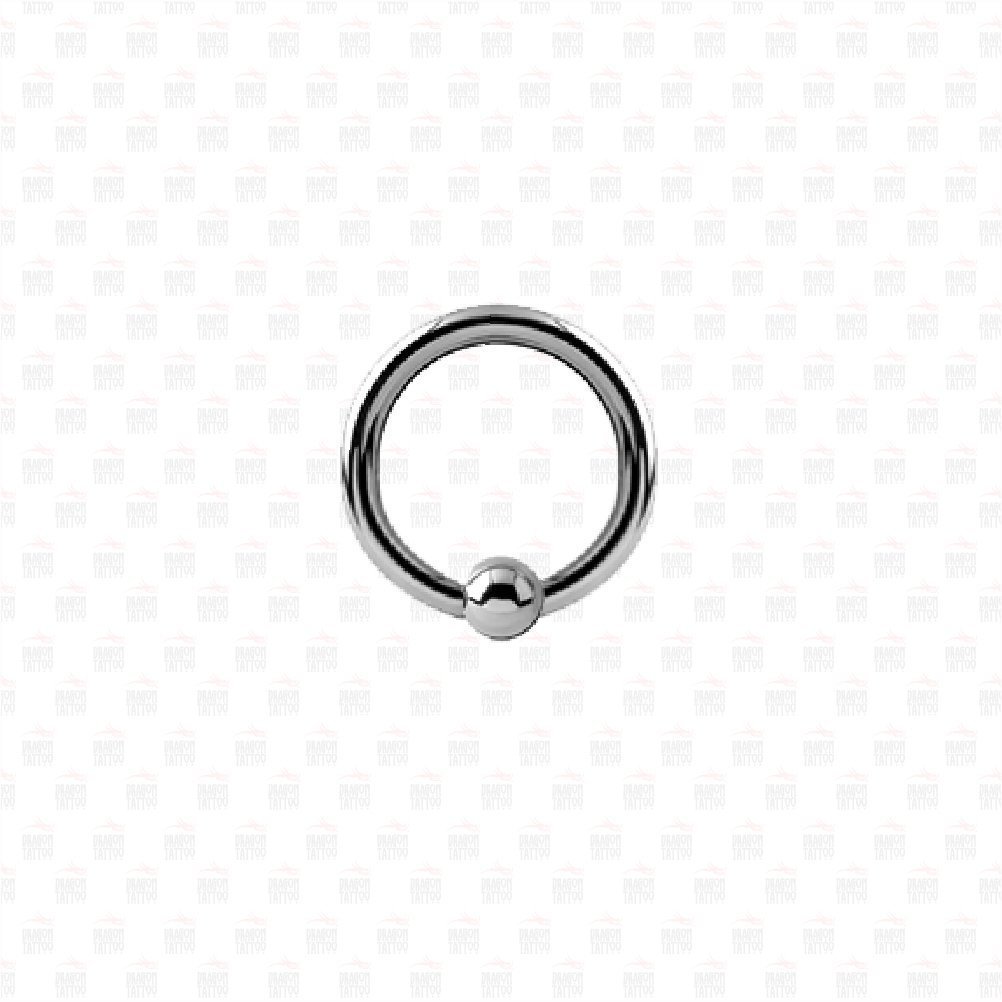Cerrahi Çelik Tek Toplu Halka Piercing Halka Genişliği 14 mm - Top Büyüklüğü 6 mm - Bar Kalınlığı 4 mm