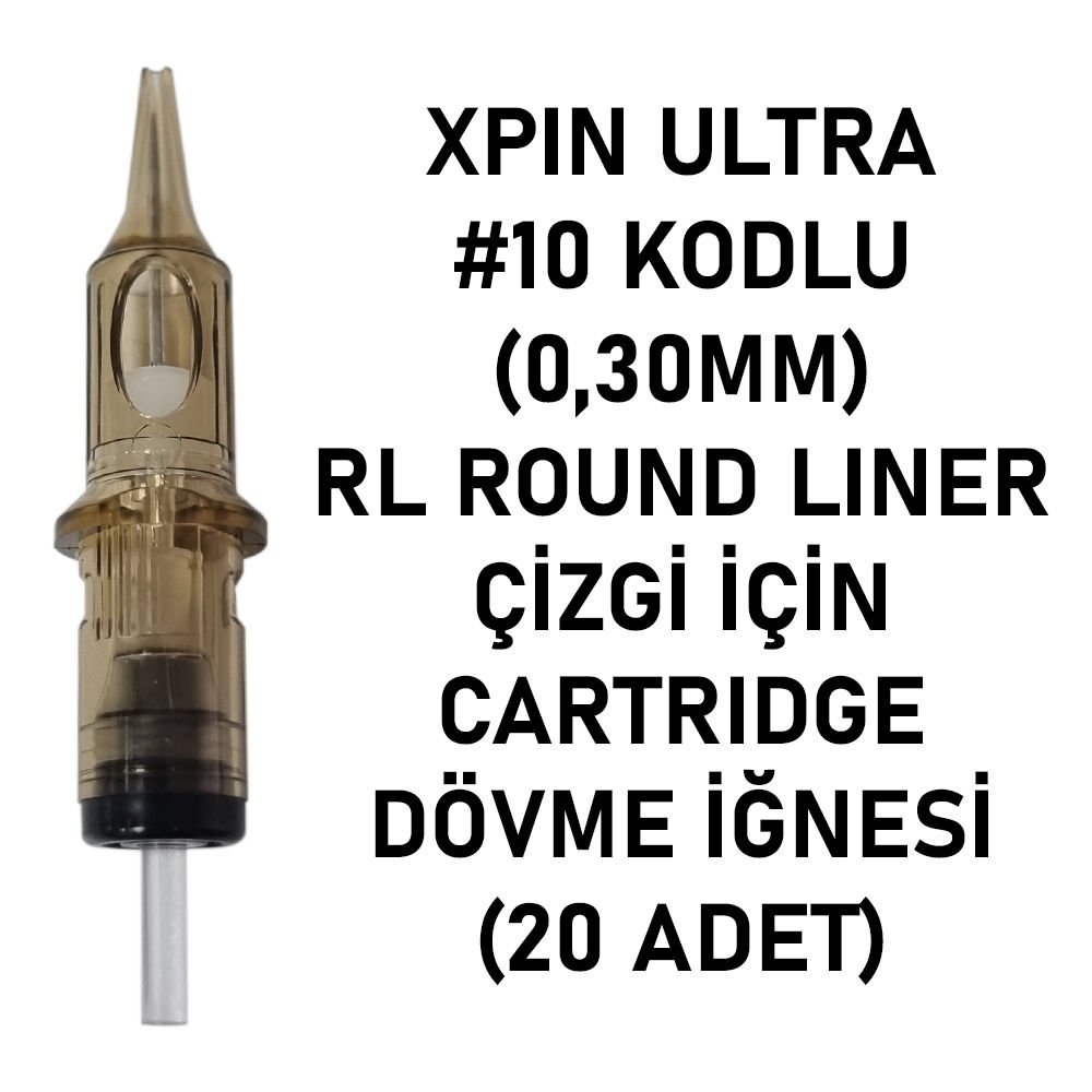 Dragon Xpin Ultra #10 Kodlu RL Kartuş Dövme İğnesi Çizgi İçin Cartridge İğne