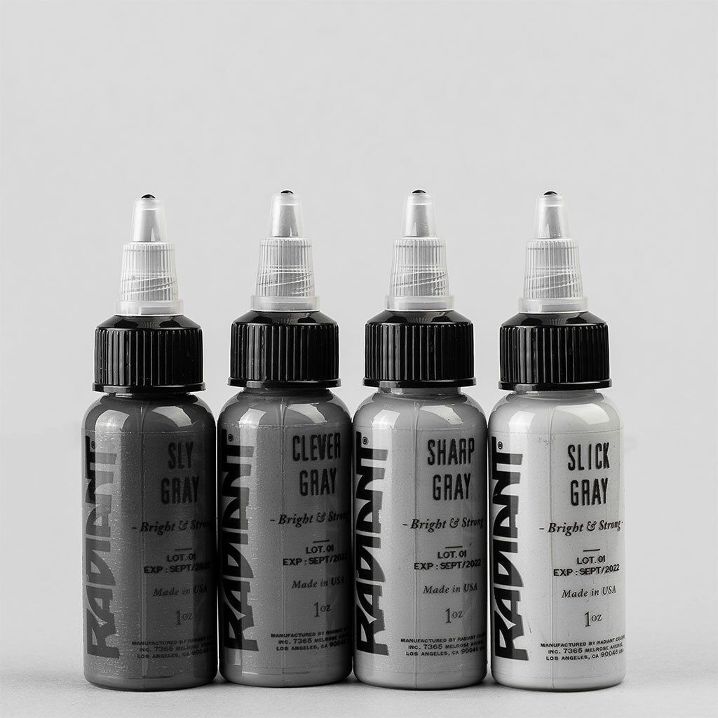 Radiant Gray Matters 4 Renk Gri Dövme Boyası Seti 2 oz - 60 ml Boya