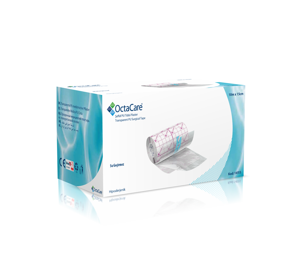 OctaCare PU Şeffaf  Flaster Dövme Bakım Streç Film 15 cm x 10 mt