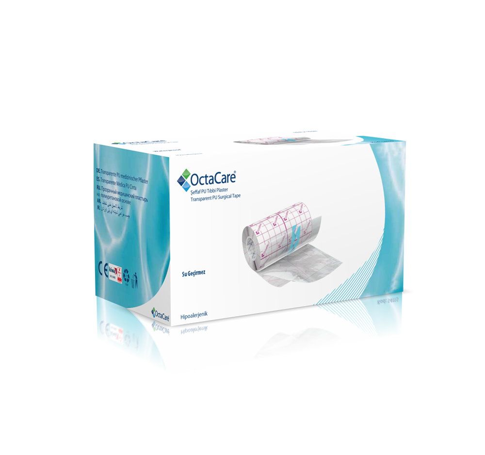 OctaCare PU Şeffaf  Flaster Dövme Bakım Streç Film 10 cm x 10 mt