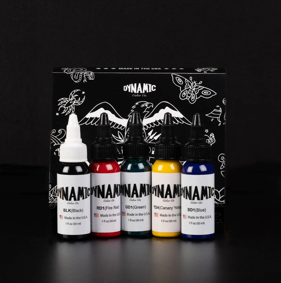 Dynamic Traditional 5 Renk 1 oz 30 ml Dövme Boyası Seti