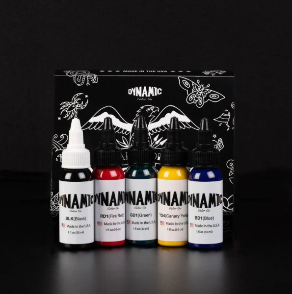 Dynamic Traditional 5 Renk 1 oz 30 ml Dövme Boyası Seti