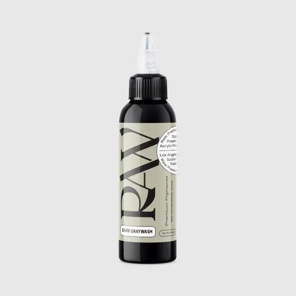 Raw Pigments Dark Graywash 1 oz 30 ml Koyu Ton Siyah Gölge Dövme Boyası