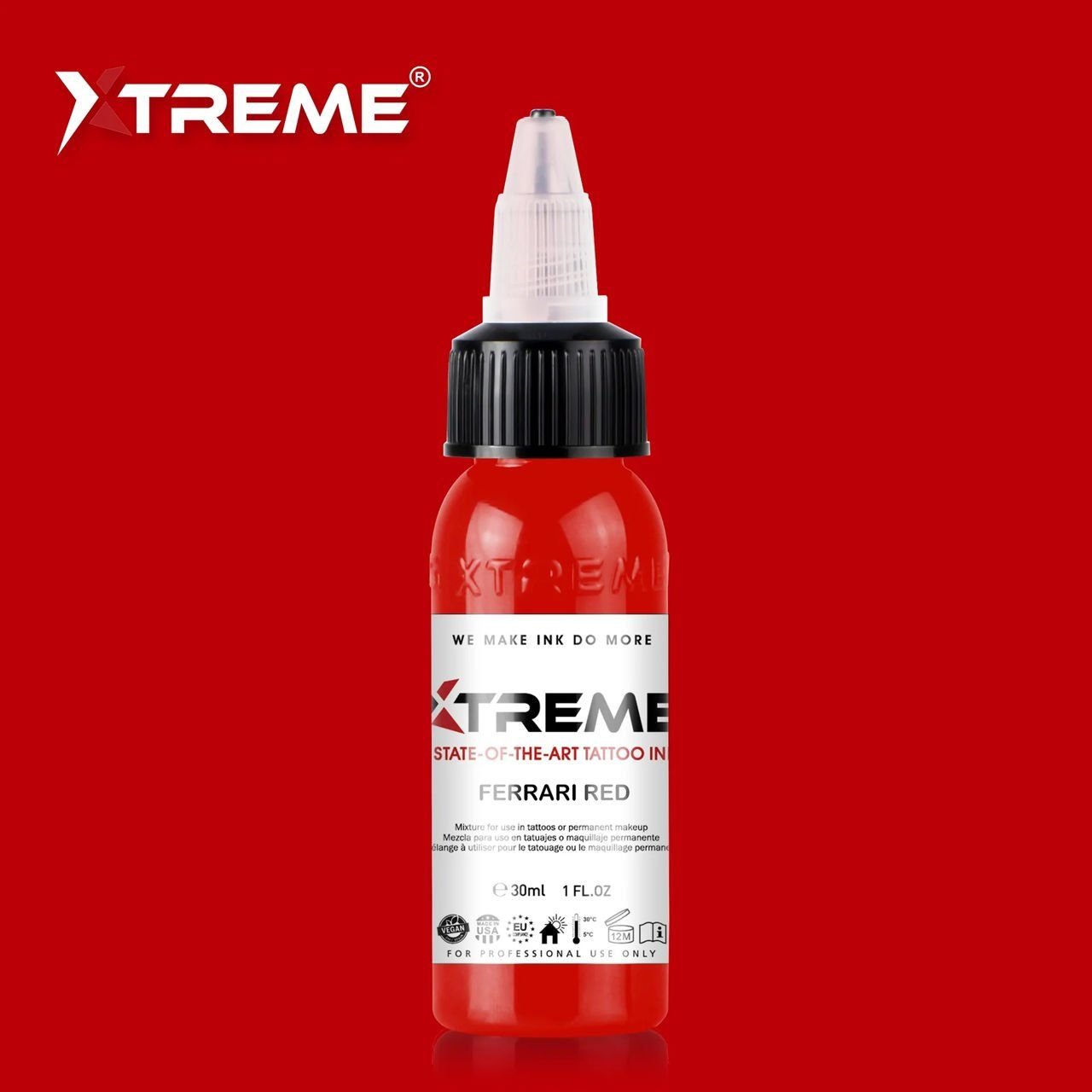 Xtreme Ink Ferrari Red 1 oz 30 ml Kırmızı Dövme Boyası