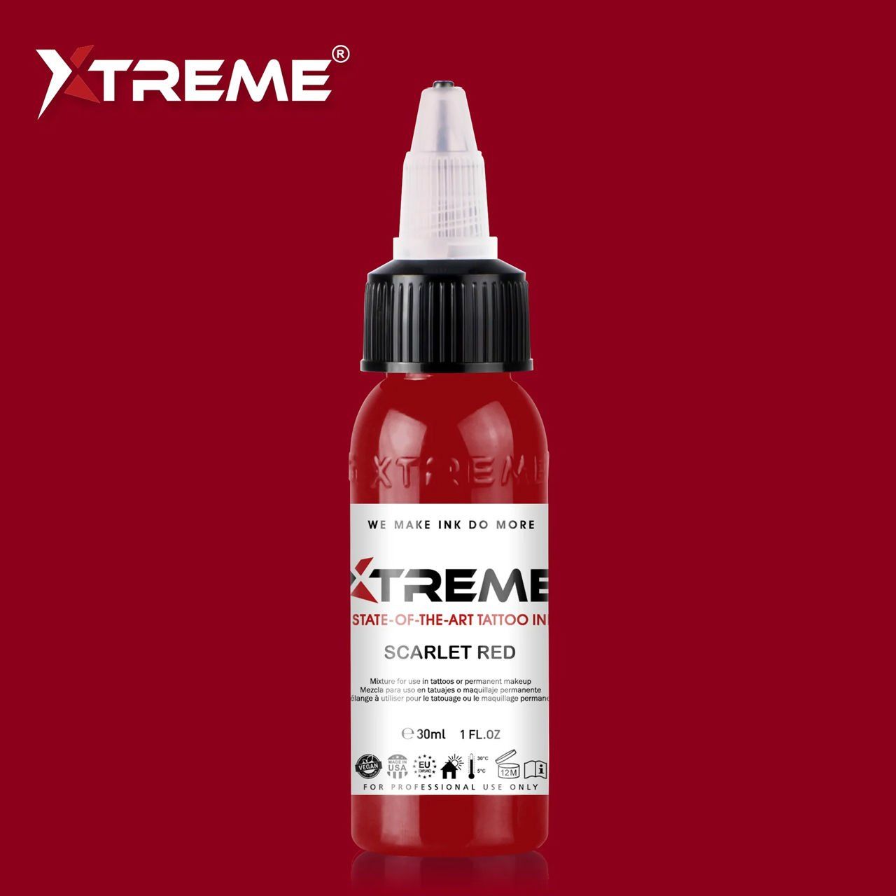 Xtreme Ink Scarlet Red 1 oz 30 ml Kırmızı Dövme Boyası