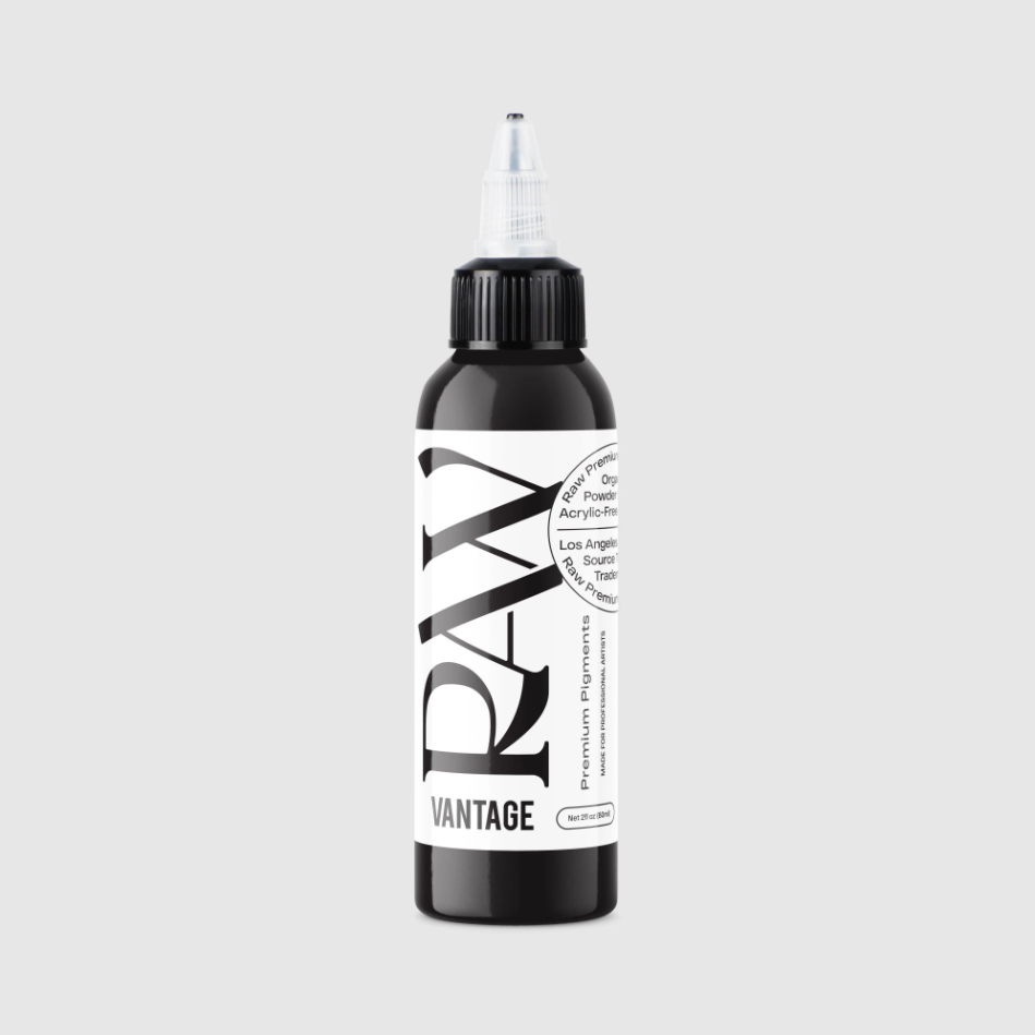Raw Pigments Vantage Black 2 oz 60 ml Siyah Çizgi ve Dolgu Dövme Boyası