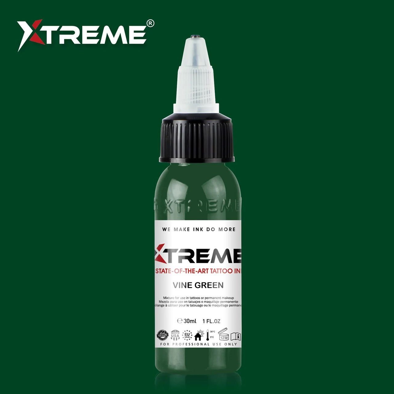 Xtreme Ink Vine Green 1 oz 30 ml Yeşil Dövme Boyası