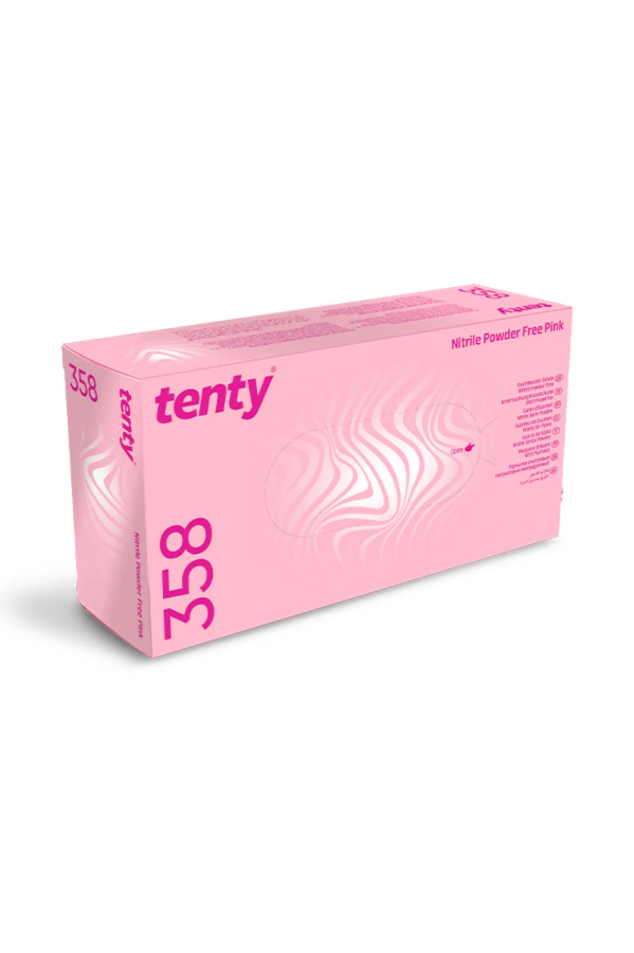 Tenty Eldiven Nitril Pembe S Small Küçük Boy (Kutu - 100 Adet)