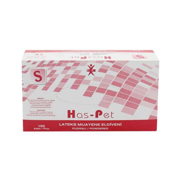 Beyaz Pudralı Small S Lateks Eldiven 100 Adet Latex Haspet