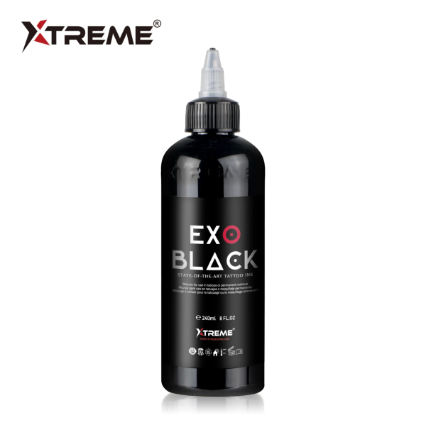 Xtreme Ink Exo Black 8 oz 240 ml Yoğun Siyah Dolgu İçin Dövme Boyası