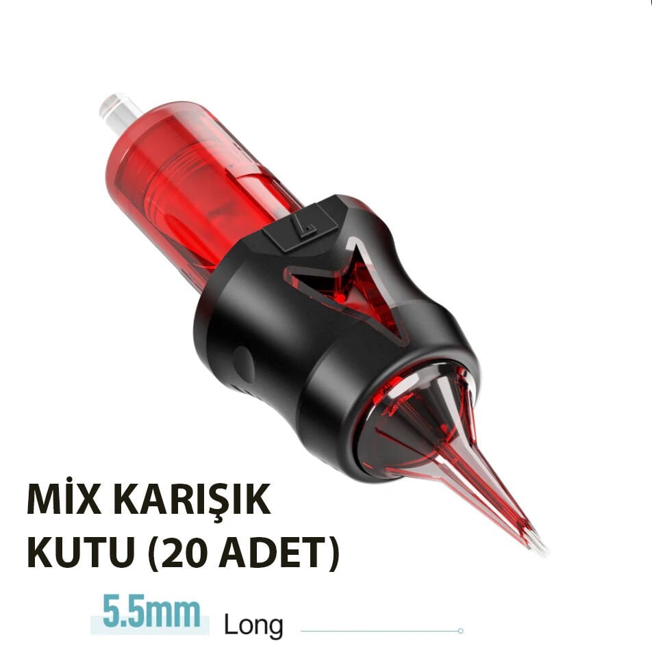 OG Produce Red Arrow Mix Karışık Kutu Cartridge Kartuş Dövme İğnesi 1 Kutu (20 Adet)