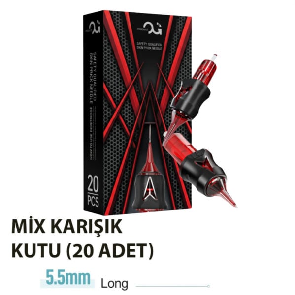 OG Produce Red Arrow Mix Karışık Kutu Cartridge Kartuş Dövme İğnesi 1 Kutu (20 Adet)