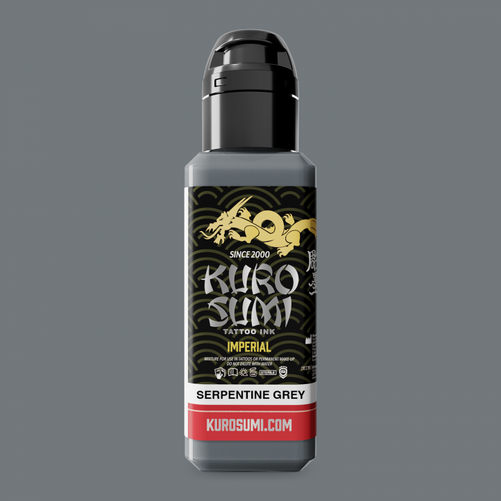 Kuro Sumi Imperial Reach Serpentine Gray 44ml AB Yasalarına Uygun Gri Dövme Boyası