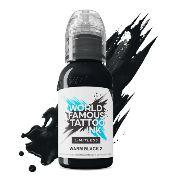 World Famous Ink Limitless Warm Black 3 Koyu Gri Dövme Boyası 1 oz 30 ml AB Uyumlu