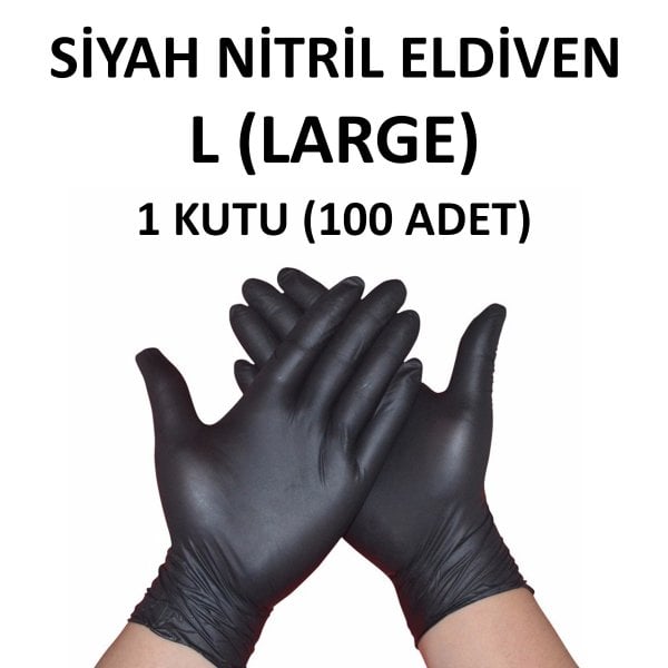 Nitrile Gloves Black L Large Oversized Hasan-Petersen (Box - 100 pcs) Haspet