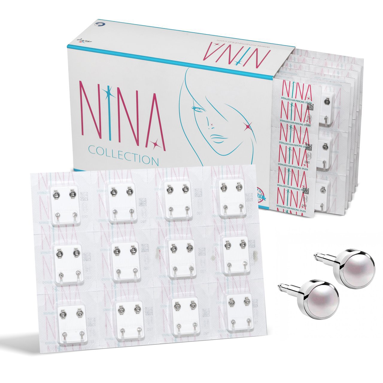 Nina İlk Delim Küpesi Beyaz İnci Taşlı Gri 12 Çift (24 Adet) Nina İlk Delim Küpesi Beyaz İnci Taşlı Gri 12 Çift (24 Adet) Büyük