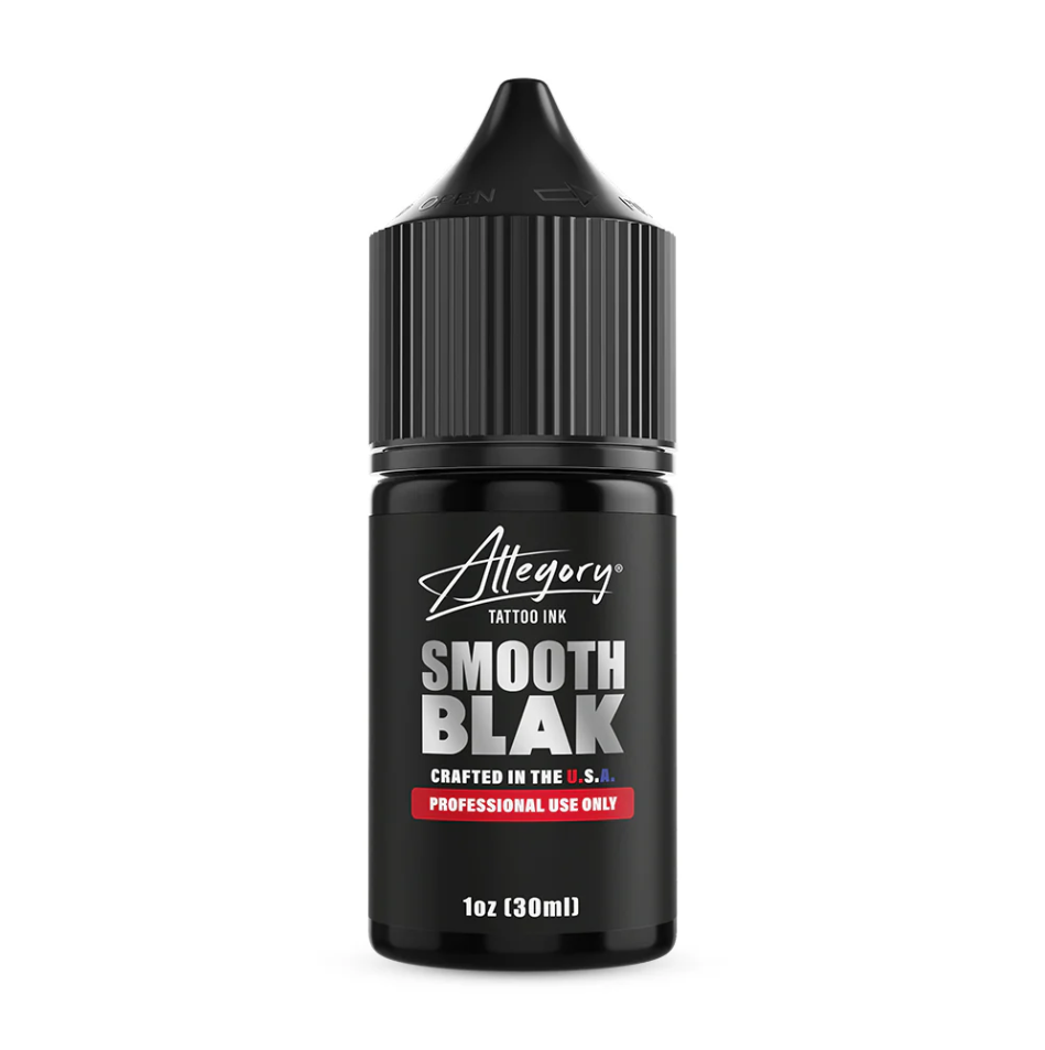 Allegory Smooth Blak Premium Kalın Çizgi için Siyah Dövme Boyası 1 oz 30 ml