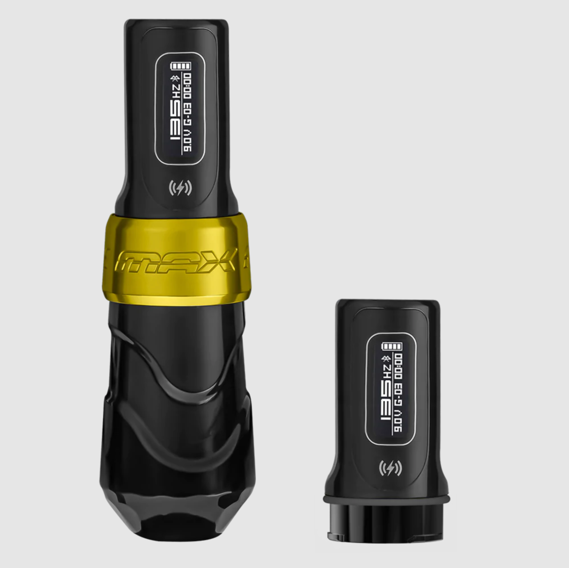 FK Irons Spektra Flux Max Gold Stealth 3.2mm Stroke with 2 PowerBolt II Wireless Tattoo Machine Kablosuz Şarjlı Çift Bataryalı Rotary Dövme Makinesi