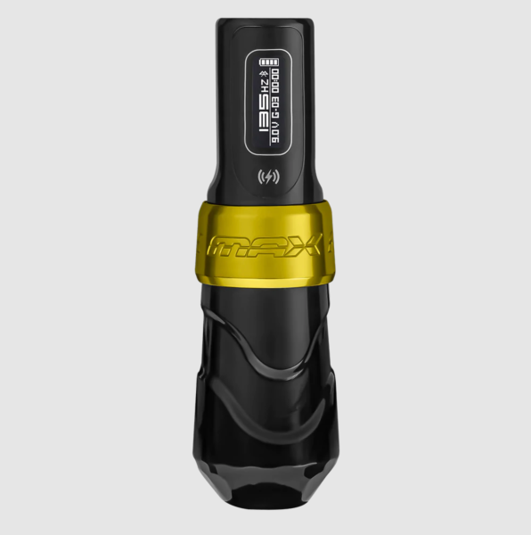 FK Irons Spektra Flux Max Gold Stealth 3.2mm Stroke with 2 PowerBolt II Wireless Tattoo Machine Kablosuz Şarjlı Çift Bataryalı Rotary Dövme Makinesi