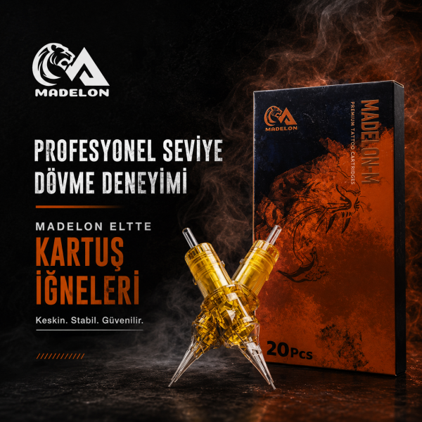Madelon Eltte #10 Kodlu RM Curved Magnum Cartridge Kartuş Dövme İğnesi 1 Kutu (20 Adet)
