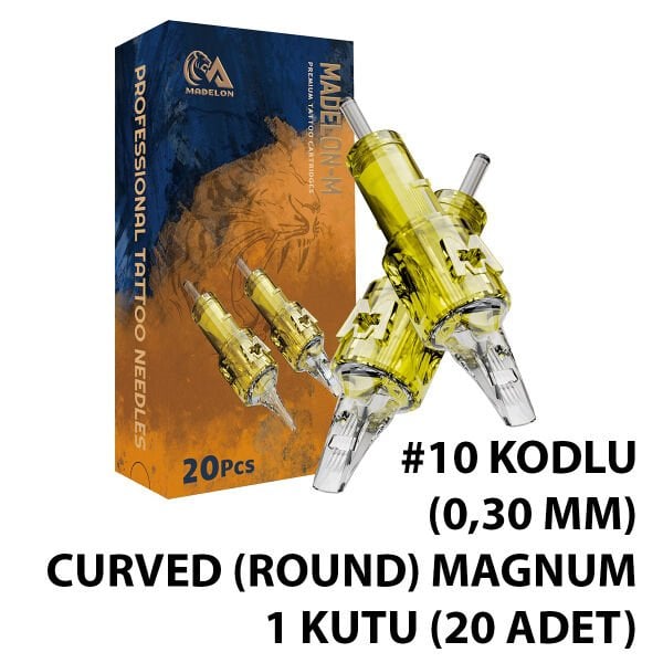 Madelon Eltte #10 Kodlu RM Curved Magnum Cartridge Kartuş Dövme İğnesi 1 Kutu (20 Adet)