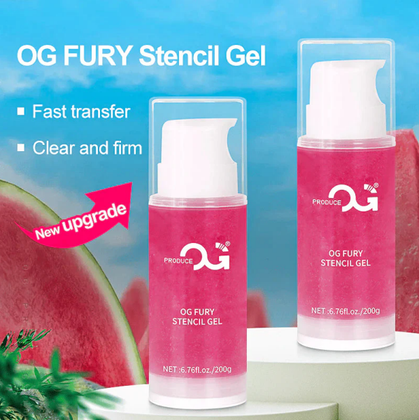 OG FURY Stencil Transfer Gel Solution 200g Dövme Transfer Jeli Pembe