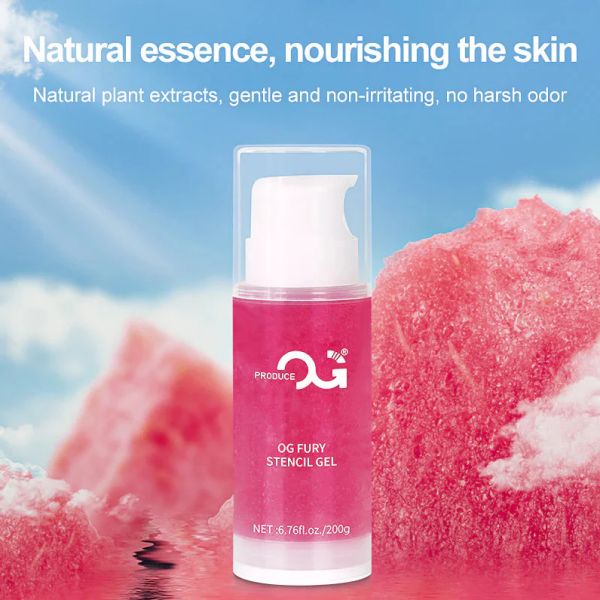 OG FURY Stencil Transfer Gel Solution 200g Dövme Transfer Jeli Pembe