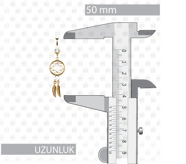 Surgical Steel Shaking Dream Catcher - Dream / Dreamcatcher Belly Piercing Bar Thickness of 1.6 mm - 10 mm Bar Length