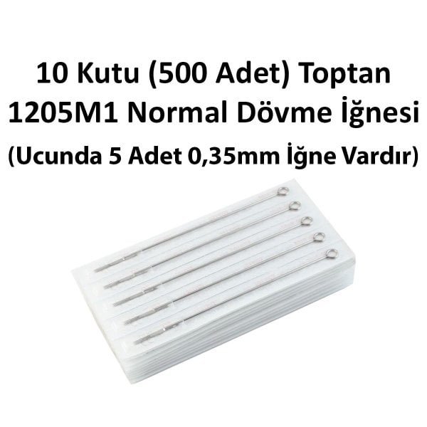 10 Kutu 1205 M1 5 Magnum Toptan Dövme İğnesi (500 Adet)